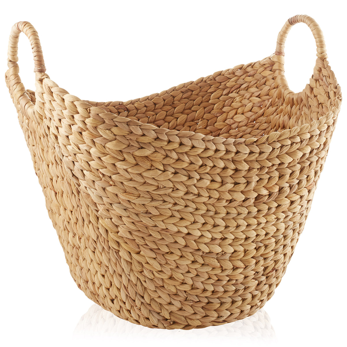 Large Water Hyacinth Boat Basket with Handles