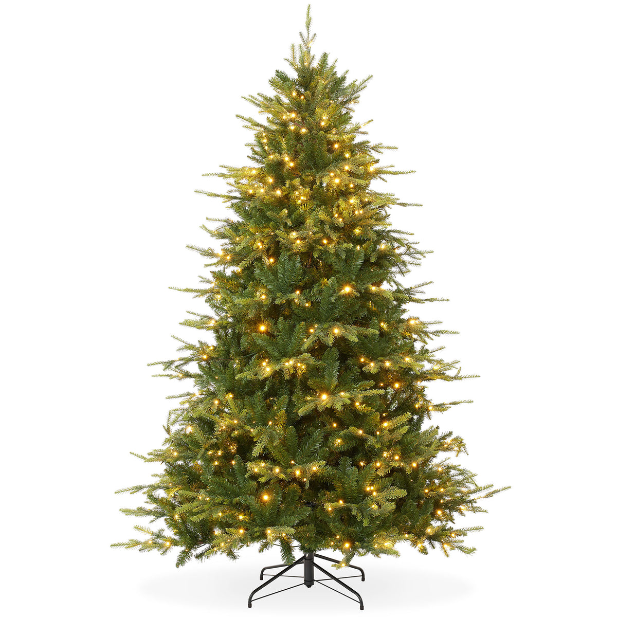 HOMCOM 7.5ft Pre-Lit Artificial Christmas Tree - Pencil Shape With 200 Colorful LED Lights, 529 Tips