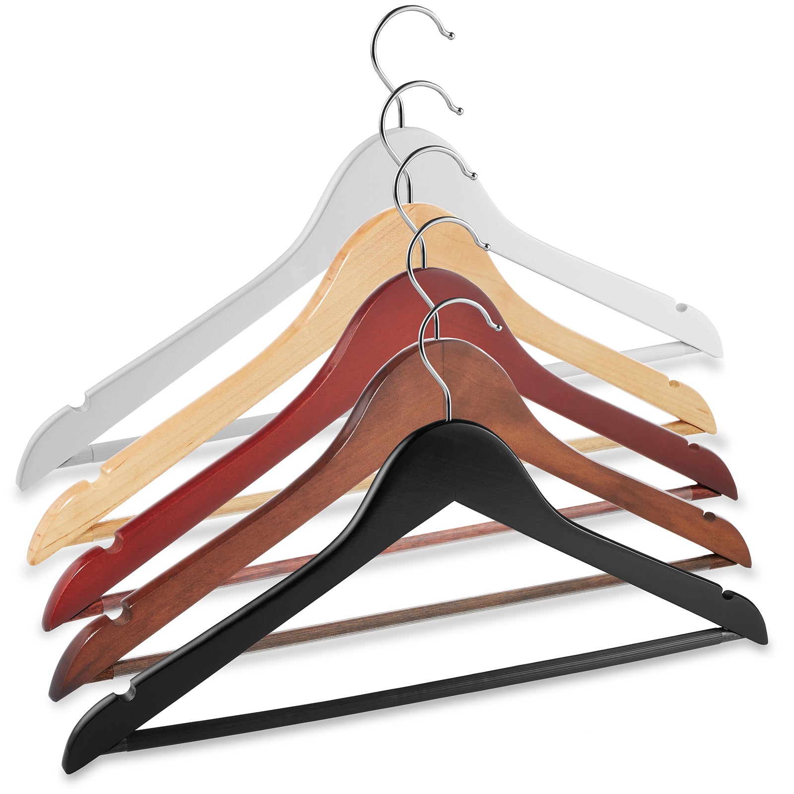 Casafield - Red Cedar Wooden Suit Hangers with Smooth Finish, Notches, and  Swivel Hook - Natural Wood Hangers for Clothes, Coats, Pants, Shirts,  Skirts