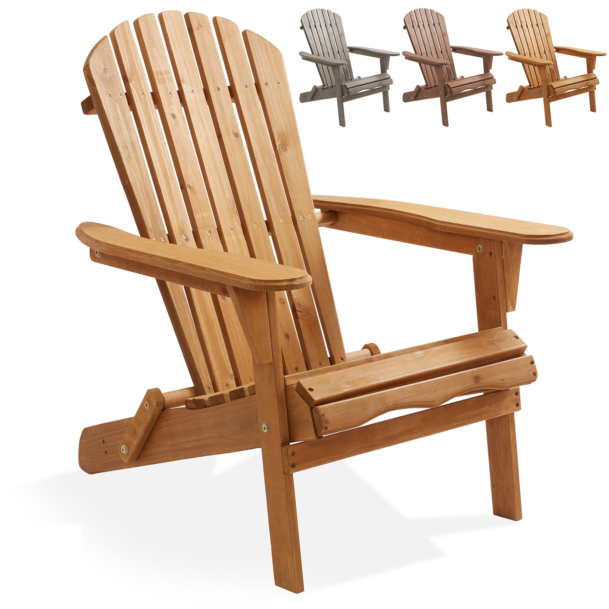 Folding Wooden Adirondack Chair - set of 2